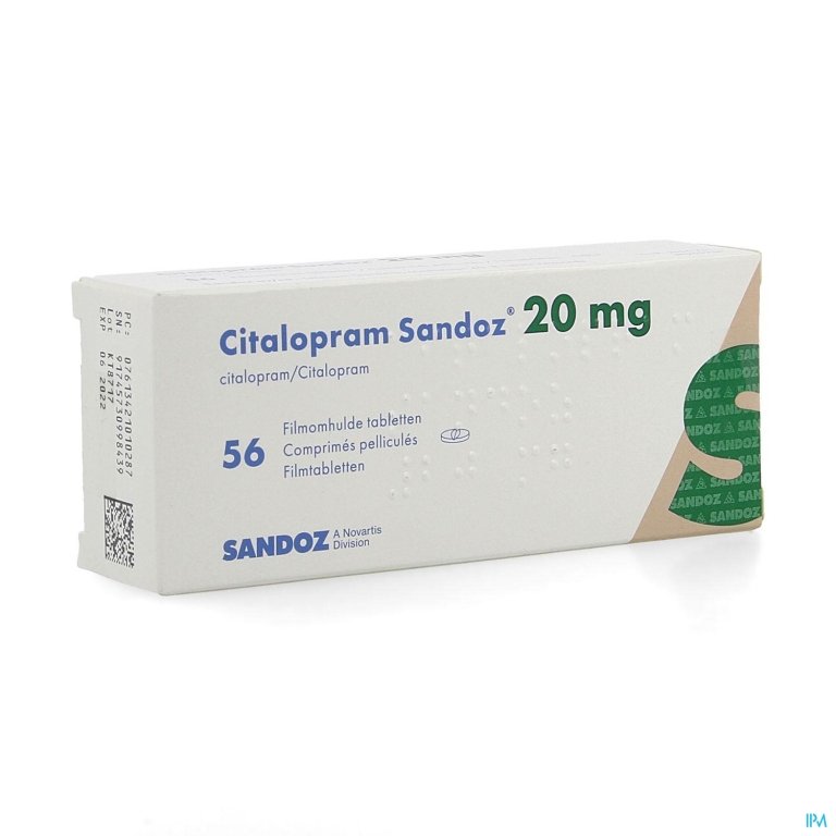 Citalopram Sandoz 20mg Tabl 56 X 20mg New Sandoz