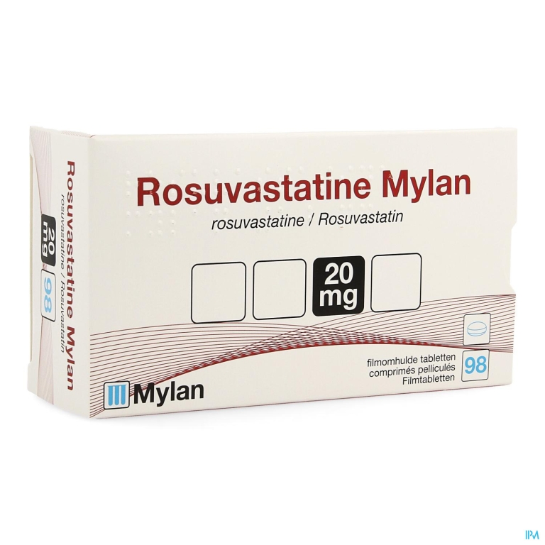 Rosuvastatine Mylan 20mg Filmomh Tabl 98