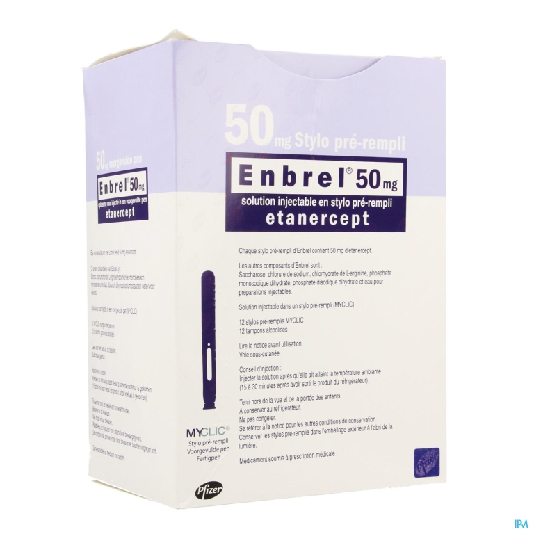 Enbrel 50mg Opl Inj Voorgevulde Pen 12 X 1ml