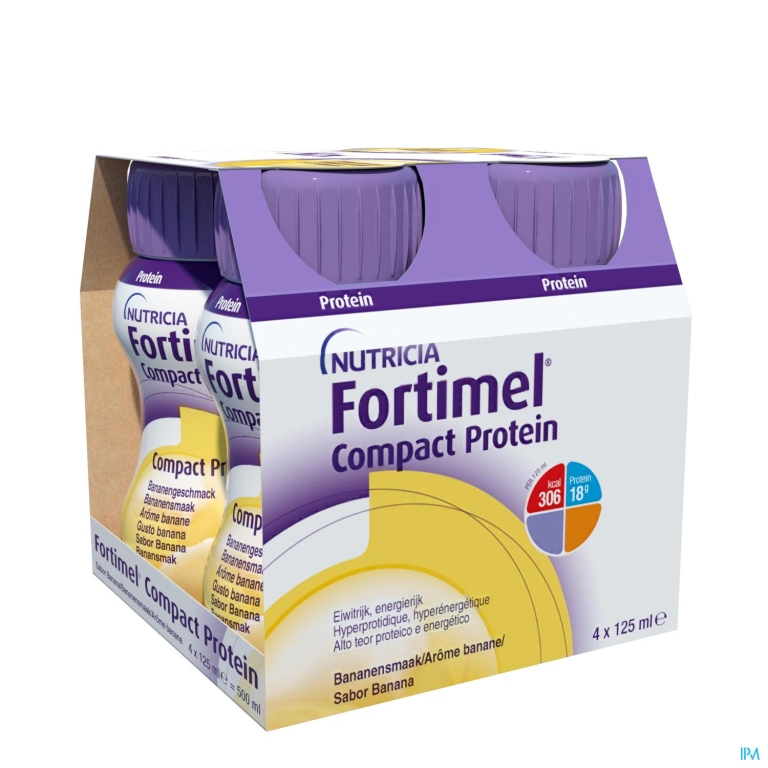 Fortimel Compact Protein Banaan Flesjes 4×125 ml