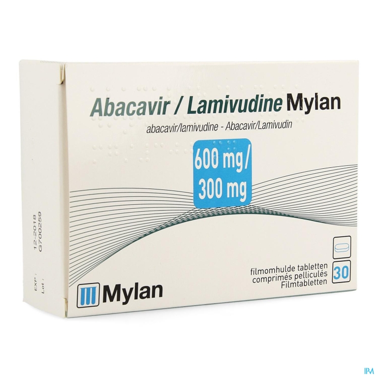 Abacavir/lamivudine Mylan 600mg/300mg Film.tabl 30