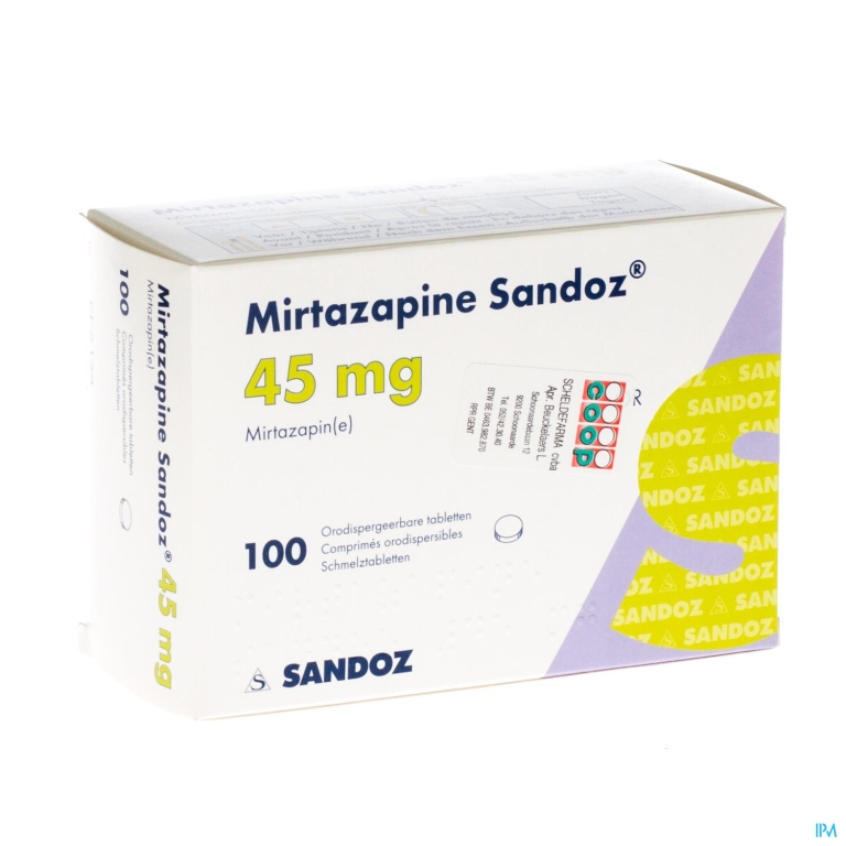 Mirtazapine Sandoz 45mg Orodisp Tabl 100