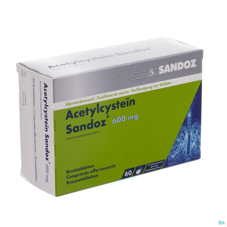 Acetylcystein Sandoz 600mg Bruistabl 60