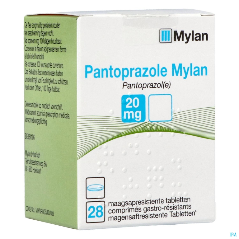 Pantoprazole Mylan Comp Maagsapresist 28 X 20mg