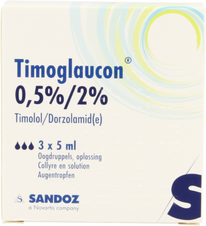 Timoglaucon 20mg/5mg Sandoz Collyre 3 X 5ml