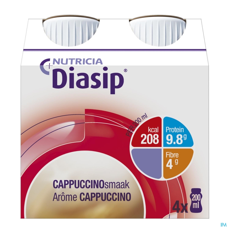 Diasip Cappuccino Fles 4x200ml Nf