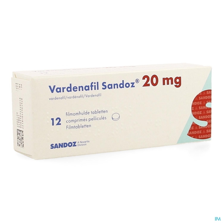 Vardenafil Sandoz 20mg Filmomh Tabl 12 X 20mg