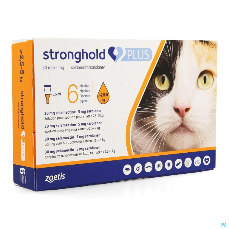 Stronghold Plus 30mg/ 5mg Sol Spot On Kat 6