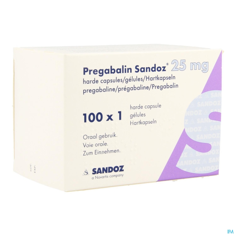 Pregabalin Sandoz 25mg Harde Caps 100