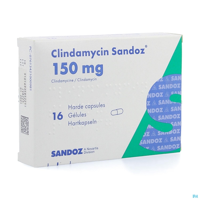 Clindamycin 150mg Sandoz Harde Caps 16x150mg