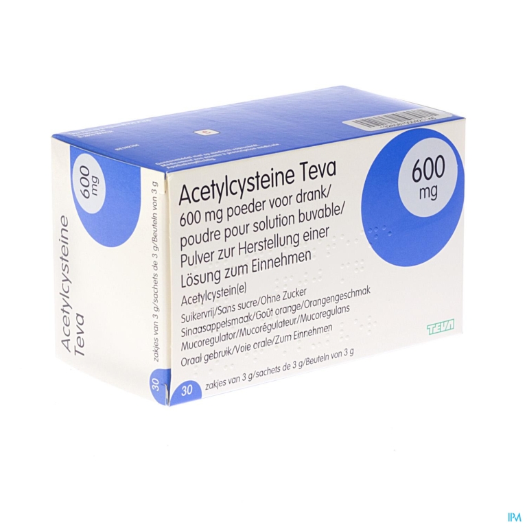 Acetylcysteine Teva 600mg Pdr Sach 30 X 600mg