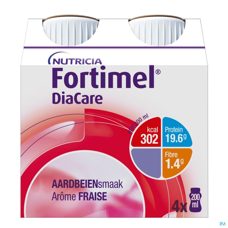 Fortimel DiaCare aardbeiensmaak 4x200ml