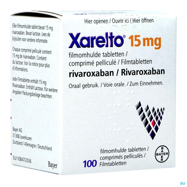 Xarelto 15mg Filmomh Tabl 100 X 15mg