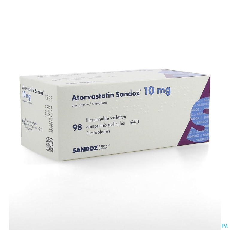 Atorvastatine 10mg Sandoz Filmomh Tabl 98