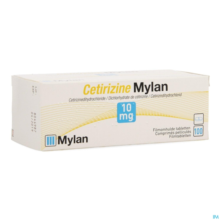 Cetirizine Mylan 10mg Filmomh Tabl 100 X 10mg