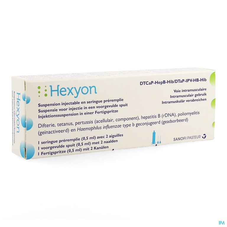 Hexyon Voorgevulde Spuit 0,5ml (=1dosis) + 2 Naald