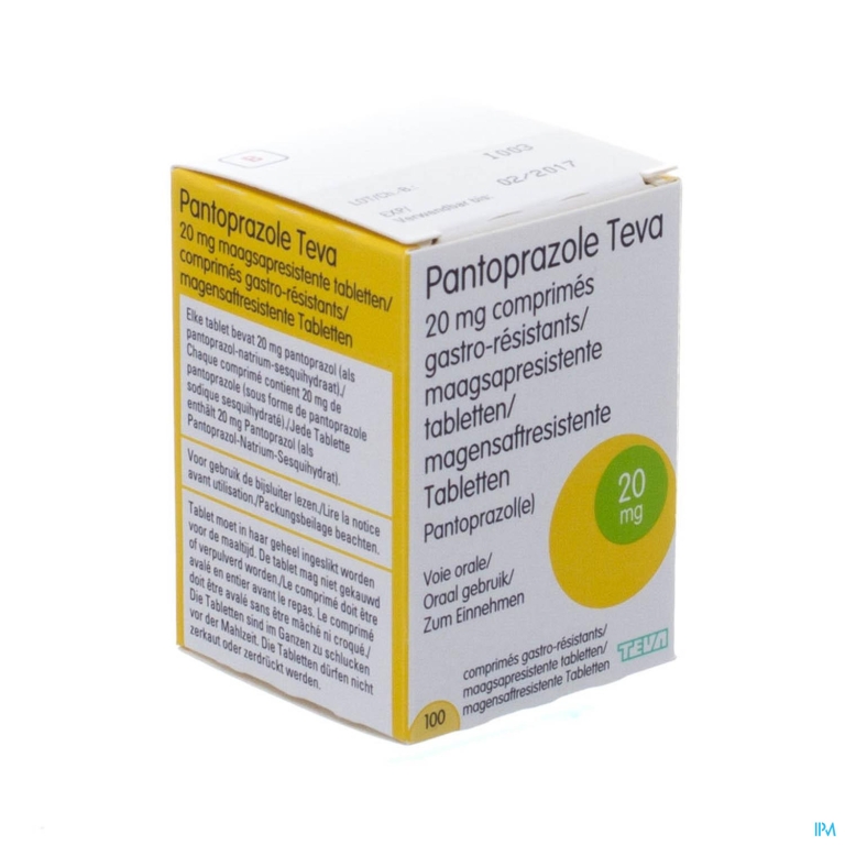 Pantoprazole Teva 20mg Maagsapresist Comp 100x20mg