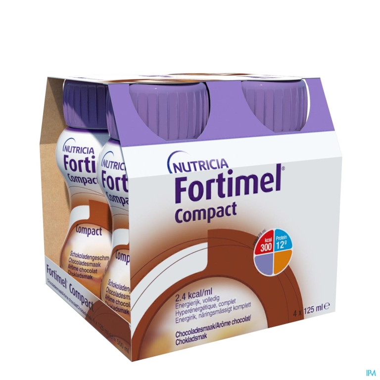 Fortimel Compact Chocolade Flesjes 4×125 ml