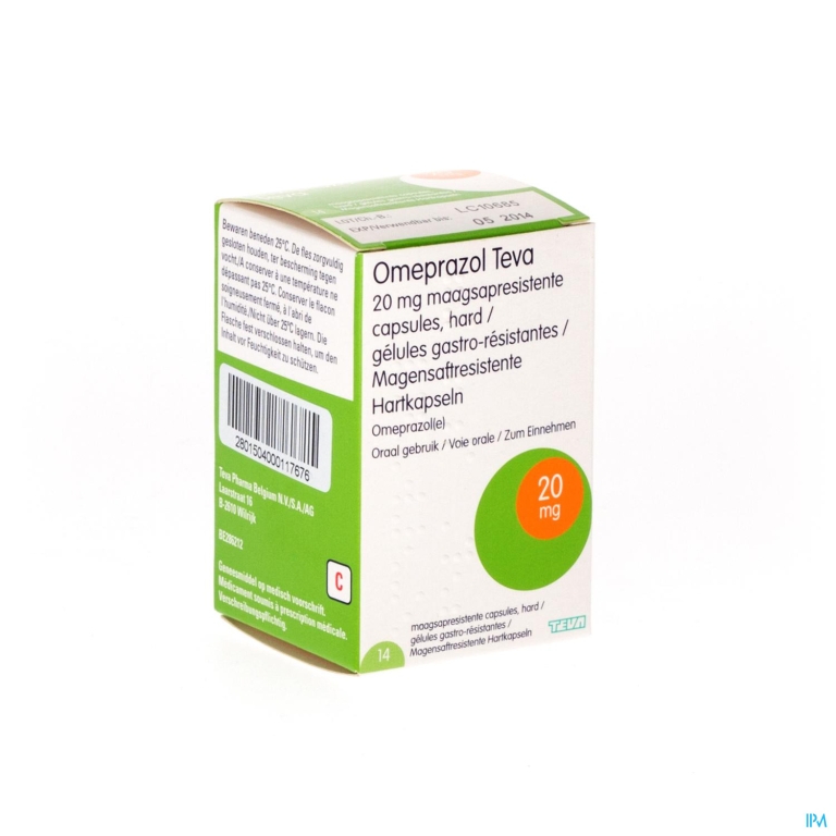 Omeprazol Teva 20mg Caps Maagsapresis Hard Pot 14