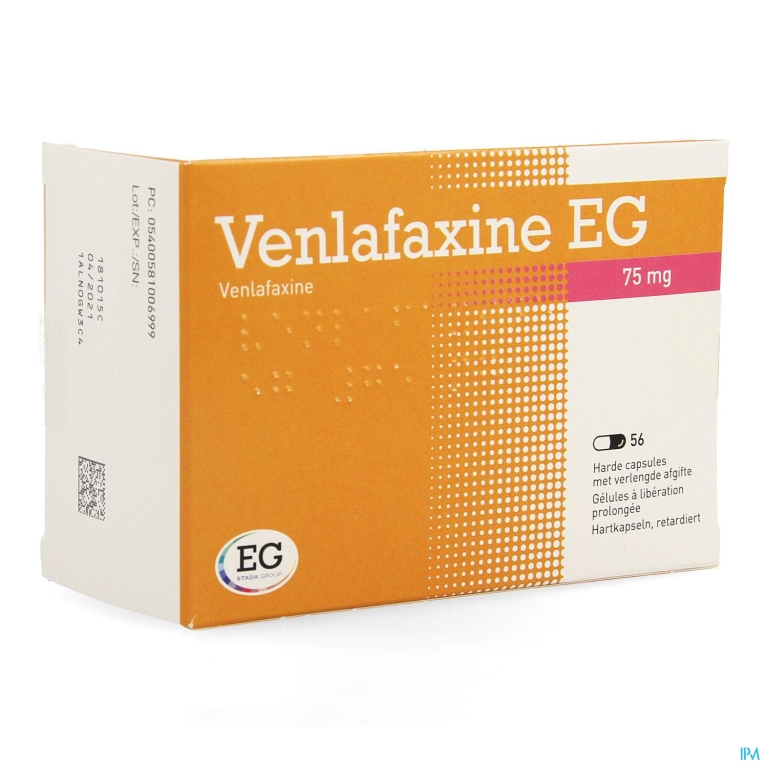 Venlafaxine EG  75 Mg Caps Verlengde Afgifte 56