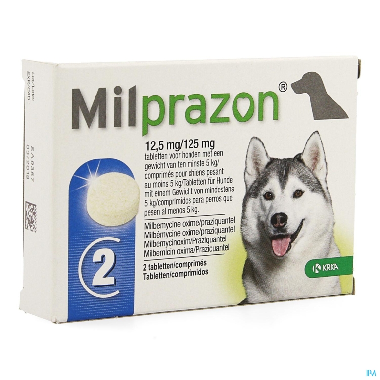 Milprazon 12,5mg/125mg Hond +5kg Comp 2