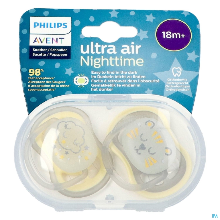 Philips Avent Fopspeen +18m Air Night Neutraal 2