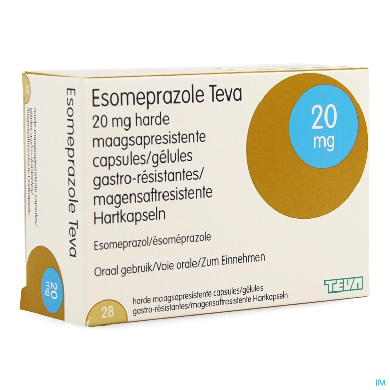 Esomeprazole Teva Caps Harde Maagsapres Bl 28x20mg