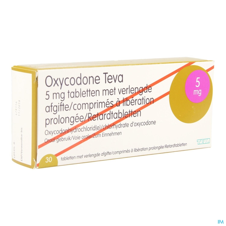 Oxycodone Teva 5mg Verlengde Afgifte Comp 30