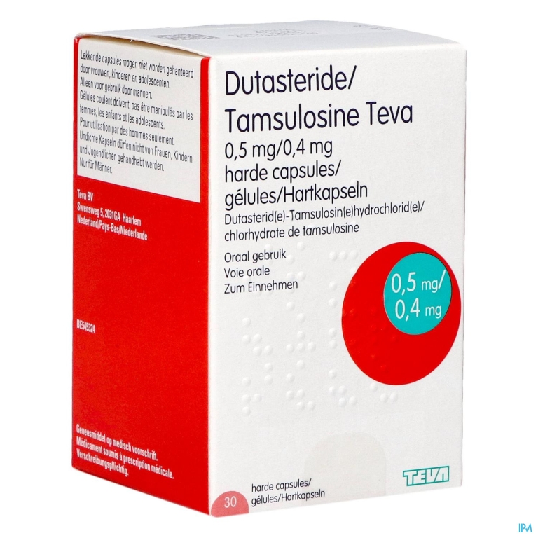 Dutasteride Tamsulosine Teva 0,5mg/0,4mg Caps 30