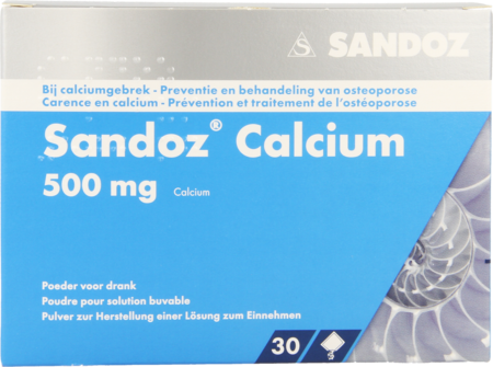 Sandoz Calcium Pulv Sach 30x500mg