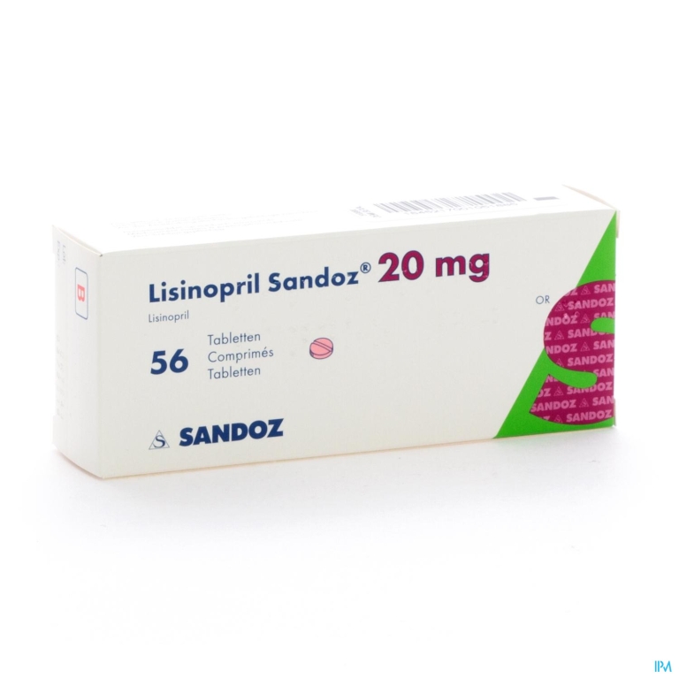 Lisinopril Sandoz 20mg Tabl 56 X 20mg