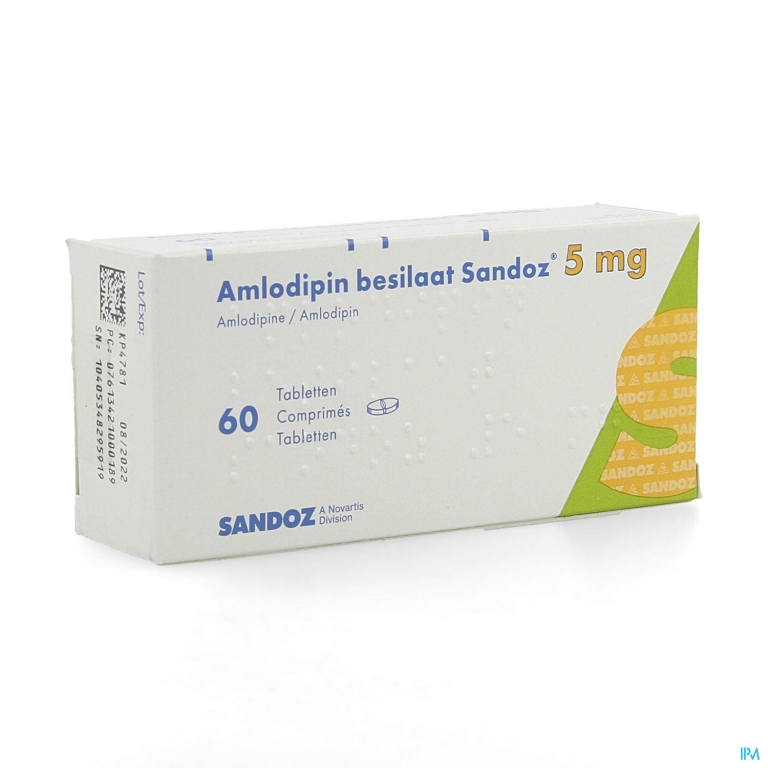 Amlodipine Besilaat Sandoz C0mp 60x5mg