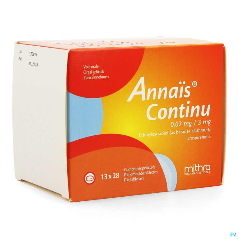 Annais Continu 3mg/0,020mg Filmomh Tabl 13 X 28