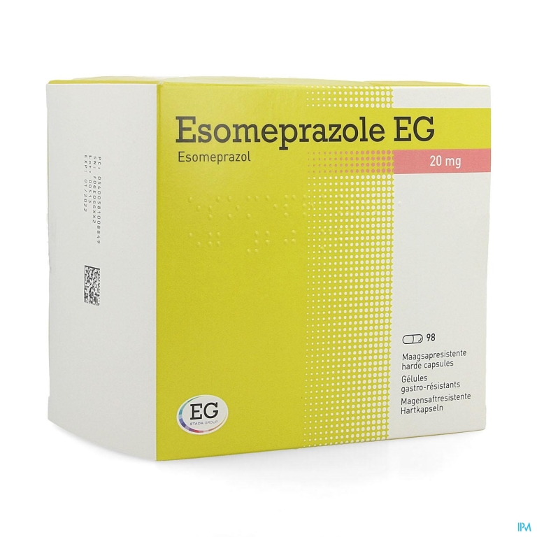 Esomeprazole EG 20Mg Harde Caps Maagsapres 98X20Mg