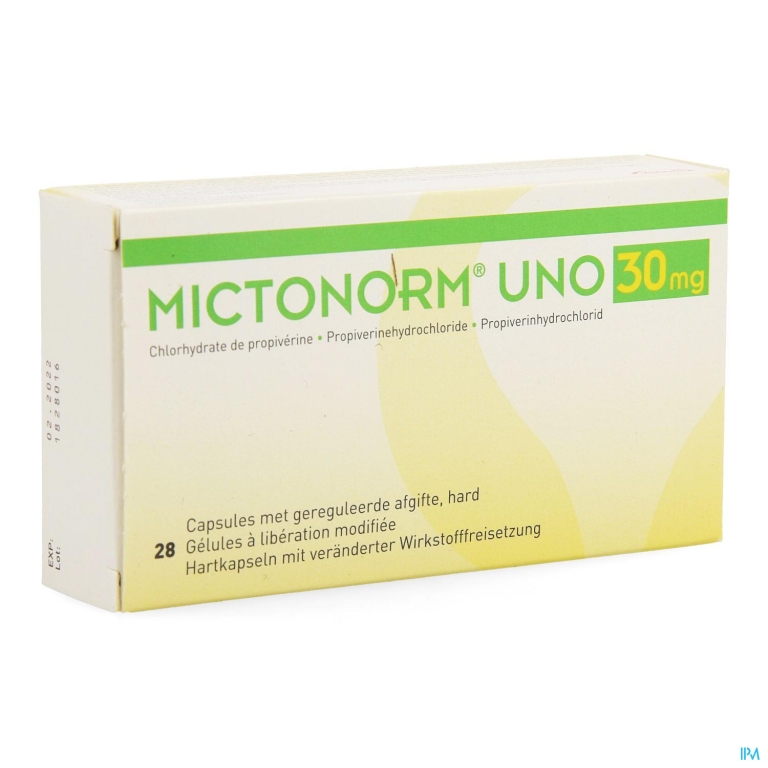 Mictonorm Uno 30mg Gereguleerde Afgifte Caps 28