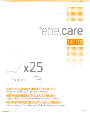 Febelcare Med2 Komp.n/inkl. Ster. 5,0x 5,0cm 25×1