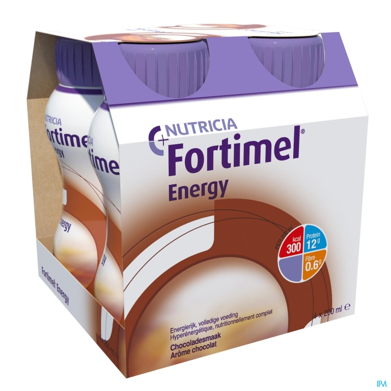 Fortimel Energy Chocolade Flesjes 4x200ml