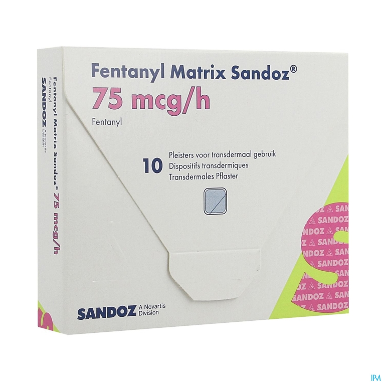 Fentanyl Matrix Sandoz 75,0ug Pleist Transderm 10