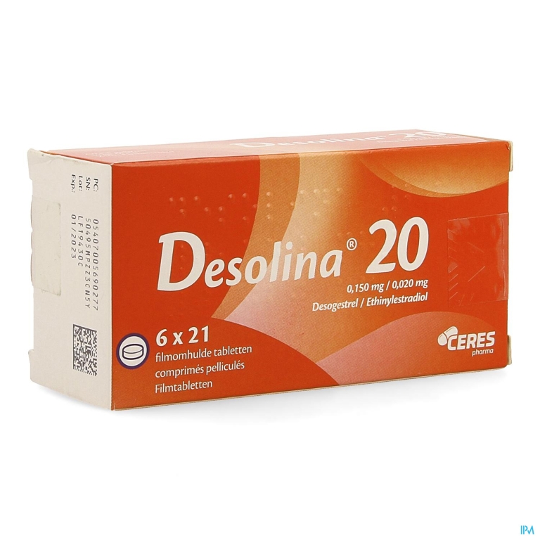 Desolina 20 0,020mg/0,150mg Comp 6 X 21