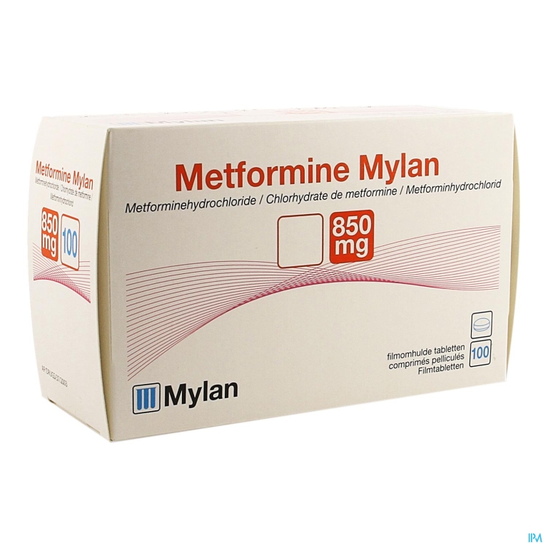 Metformine Mylan 850 Tabl 100x850mg