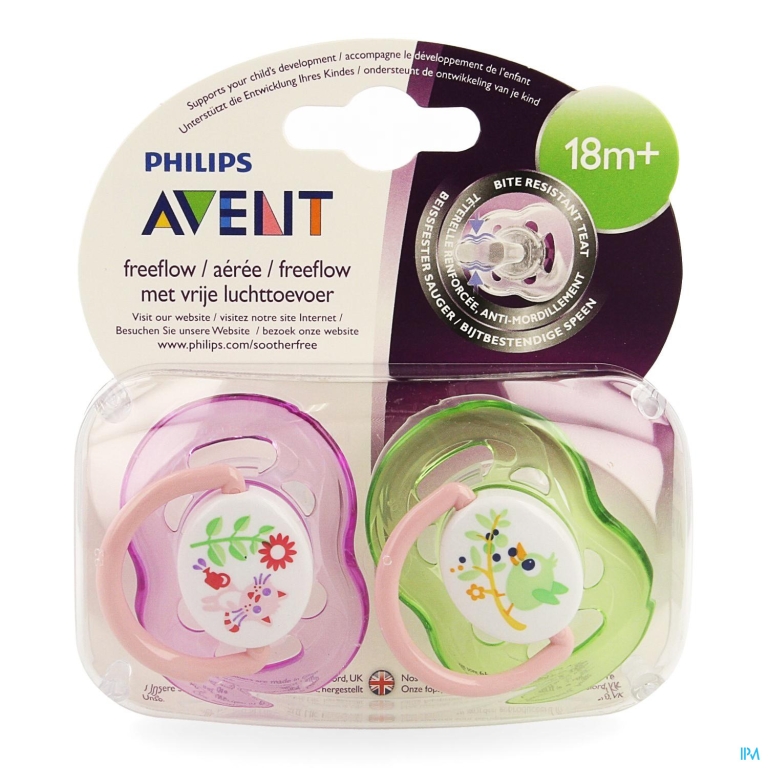 Philips Avent Fopspeen Fash. 18m+ Animal Blue/pink SCF186/22