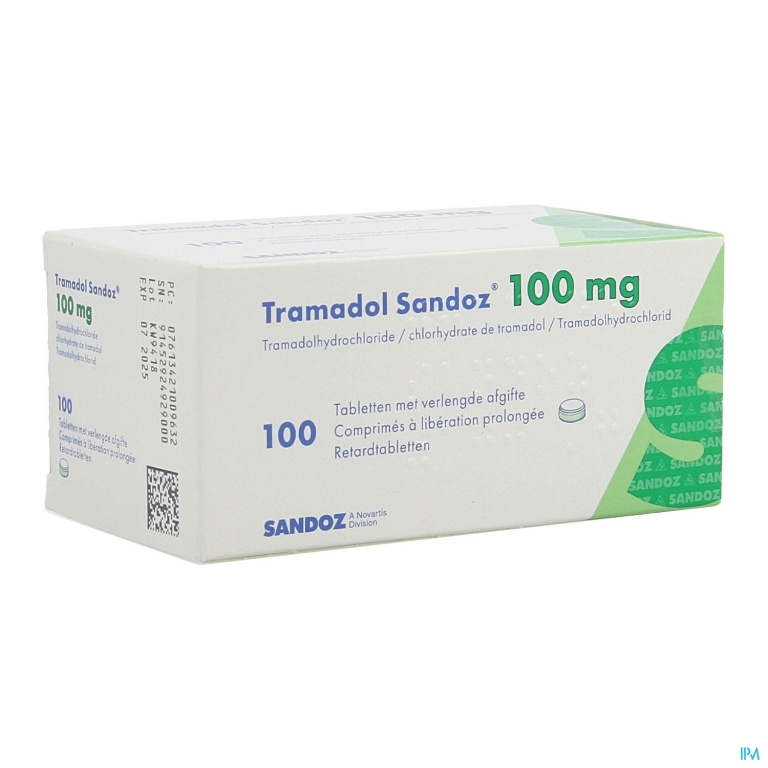 Tramadol 100 Sandoz Tabl Verl Afgifte 100 X 100mg