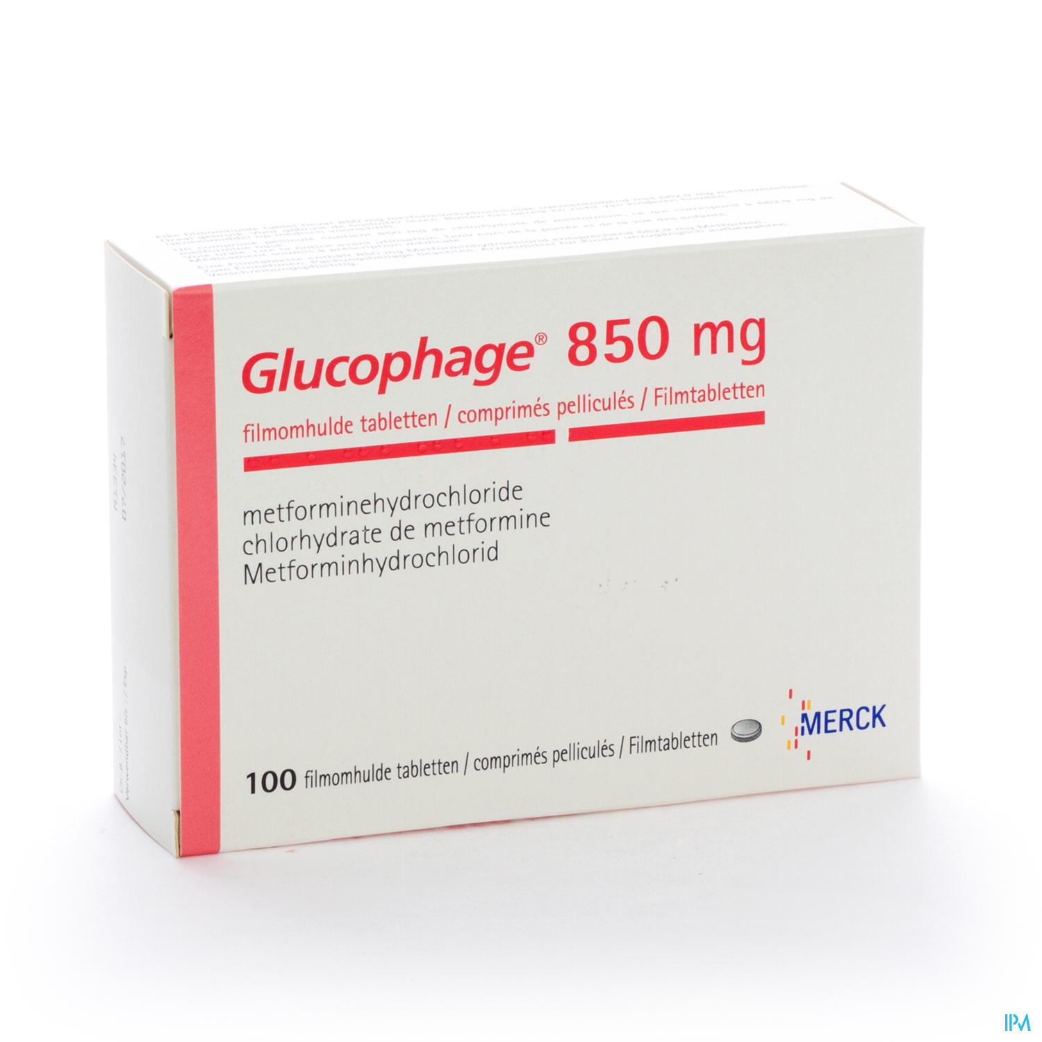 Glucophage 850 Comp 100 X 850mg