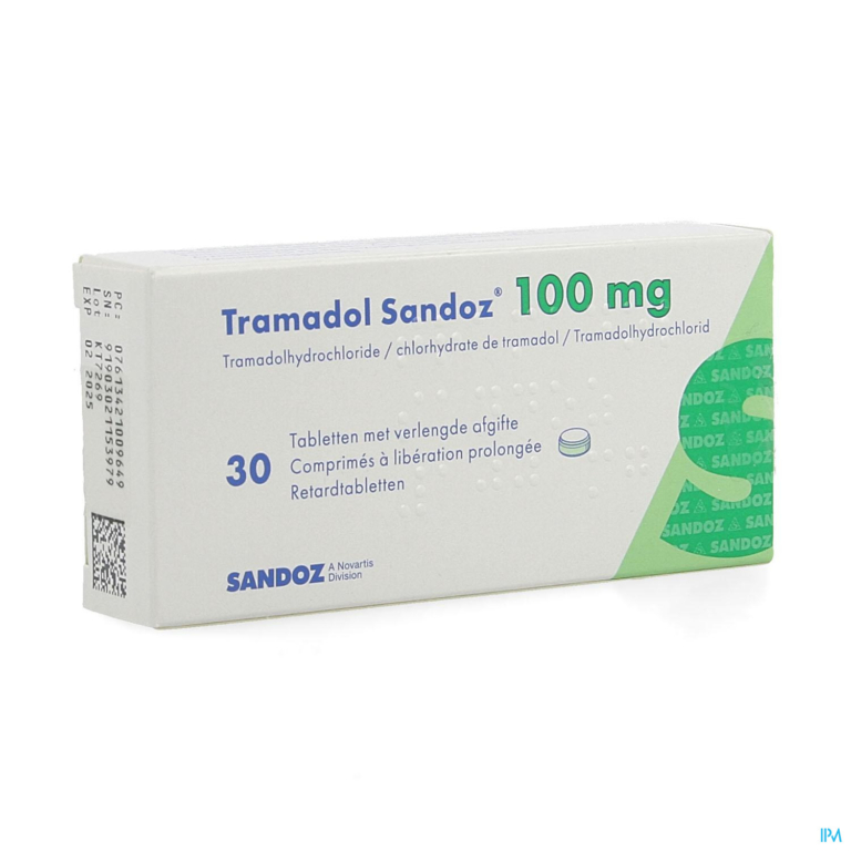 Tramadol 100 Sandoz Tabl Verl Afgifte 30 X 100mg