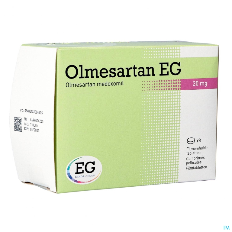 Olmesartan EG 20Mg Filmomh Tabl  98 X 20Mg