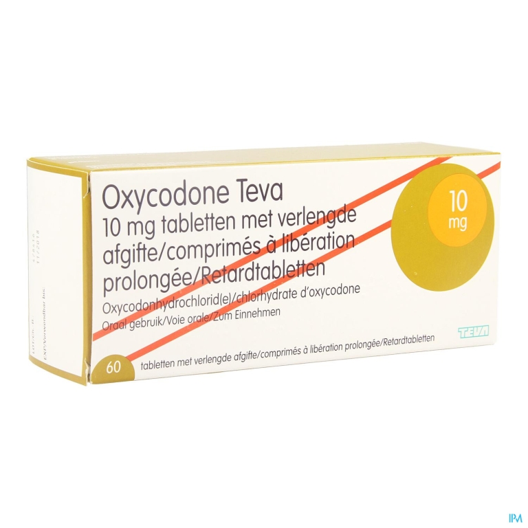 Oxycodone Teva 10mg Verlengde Afgifte Comp 60