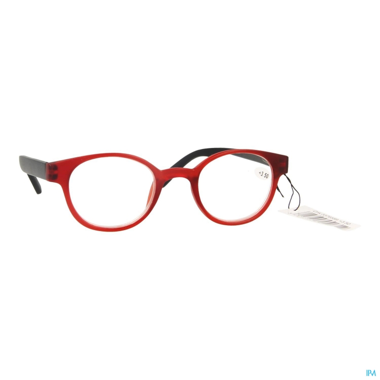 Pharmaglasses Leesbril Round +3.50 Red/black