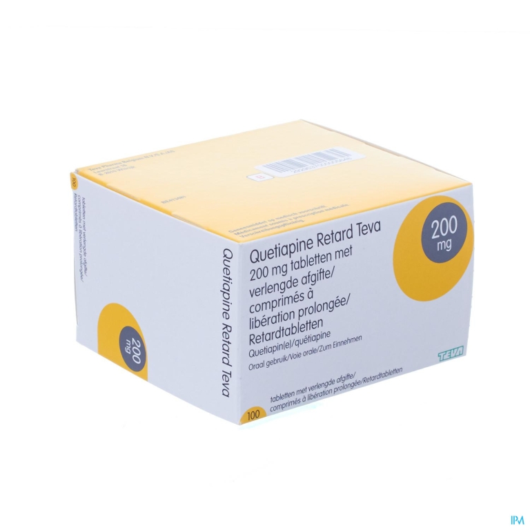 Quetiapine Retard Teva 200mg Comp 100 X 200mg