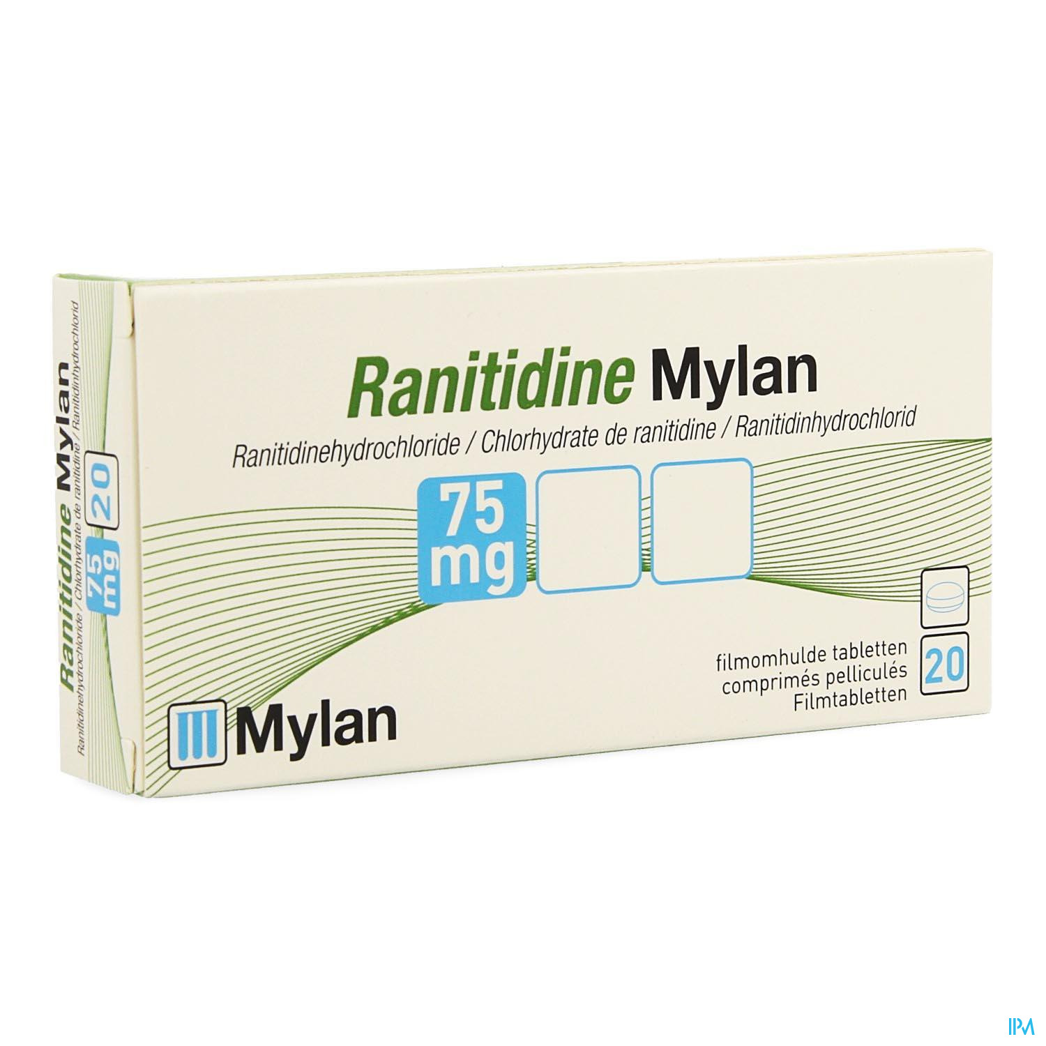 Ranitidine Mylan Tabl 20 X 75mg