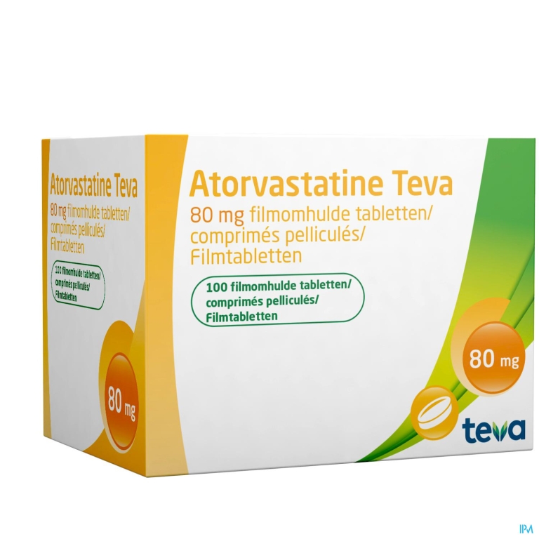 Atorvastatine Teva 80mg Filmomh Tabl 100 X 80mg